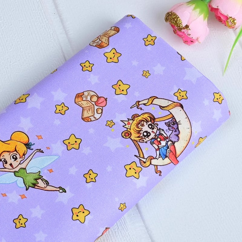 Textile And Sewing Materials - Materiał do szycia Sailor Moon Stars