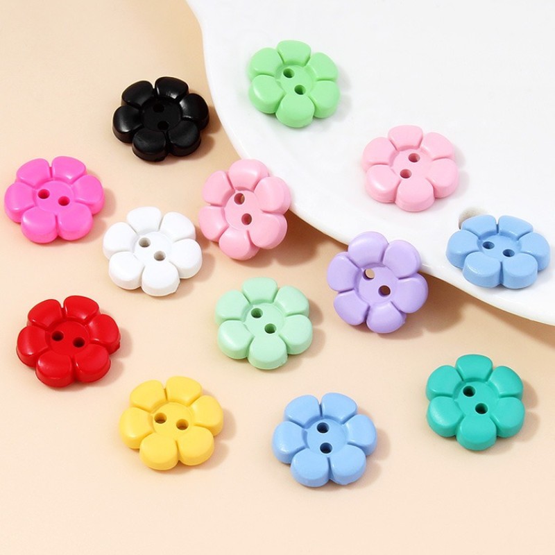 Button Hole Cutter - 11/15mm kolorowe żywiczne guziki kwiatowe dla