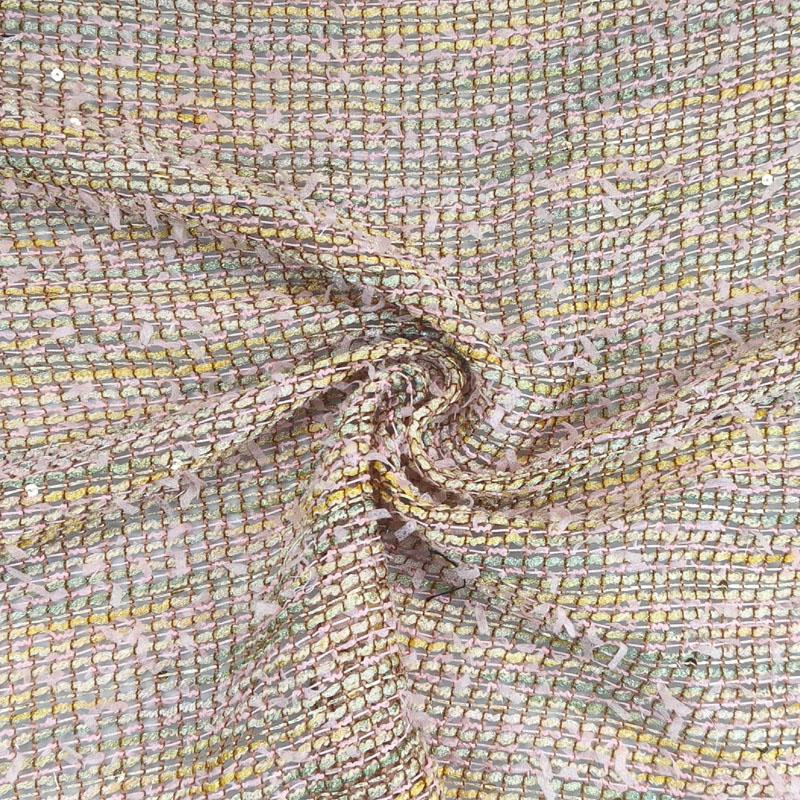 Sewing Tweed Fabric - Lekka, ażurowa tkanina tweedowa barwiona w