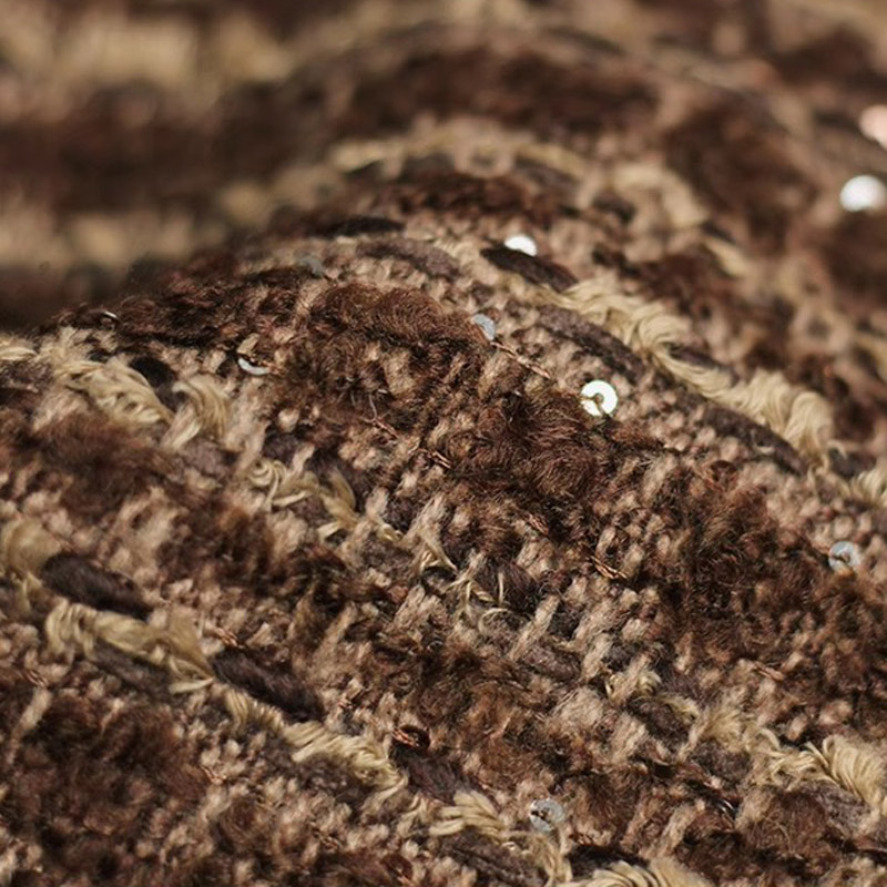 Kawa Kolor Paski Wzór Cekinów  – Sewing Tweed Fabric recenzja i cena